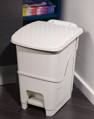 Dea Home Z441M008 Pattumiera Rattan Bin, 18 L, 28x35x40, Milk White
