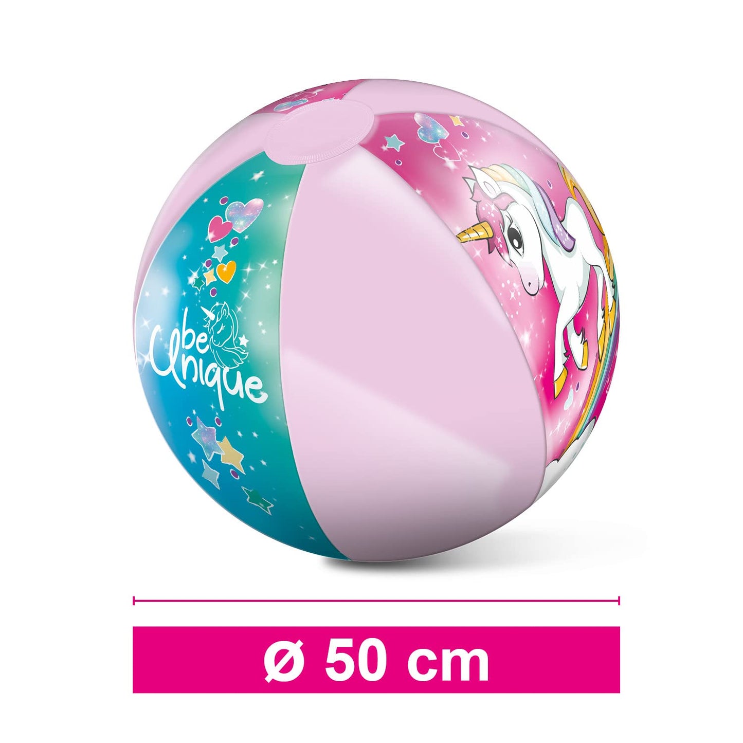Mondo Toys - Unicorn Beach Ball - Pallone da Spiaggia Colorato - Gonfiabile Ottimo per Giocarci in Acqua - Adatto a Bambini / Ragazzi / Adulti - 50 cm. di Diametro - 16779