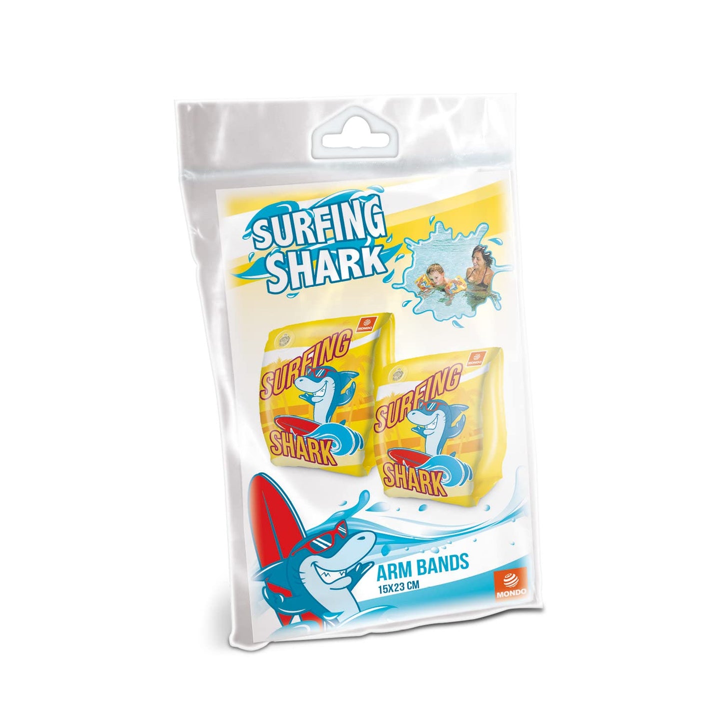 Mondo Toys - SURFING SHARK Arm Bands - Braccioli di Sicurezza per bambini - Materiale PVC - Adatti a bambini da 2 a 6 anni con Peso 6-20 kg - 16919