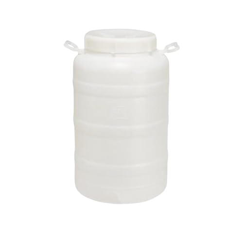 Ecoplast | Fusto in Plastica a Bocca Larga con Guarnizione e Tappo, Rubinetto non Incluso, Capienza 50 Lt, Colore Neutro, ø355x625
