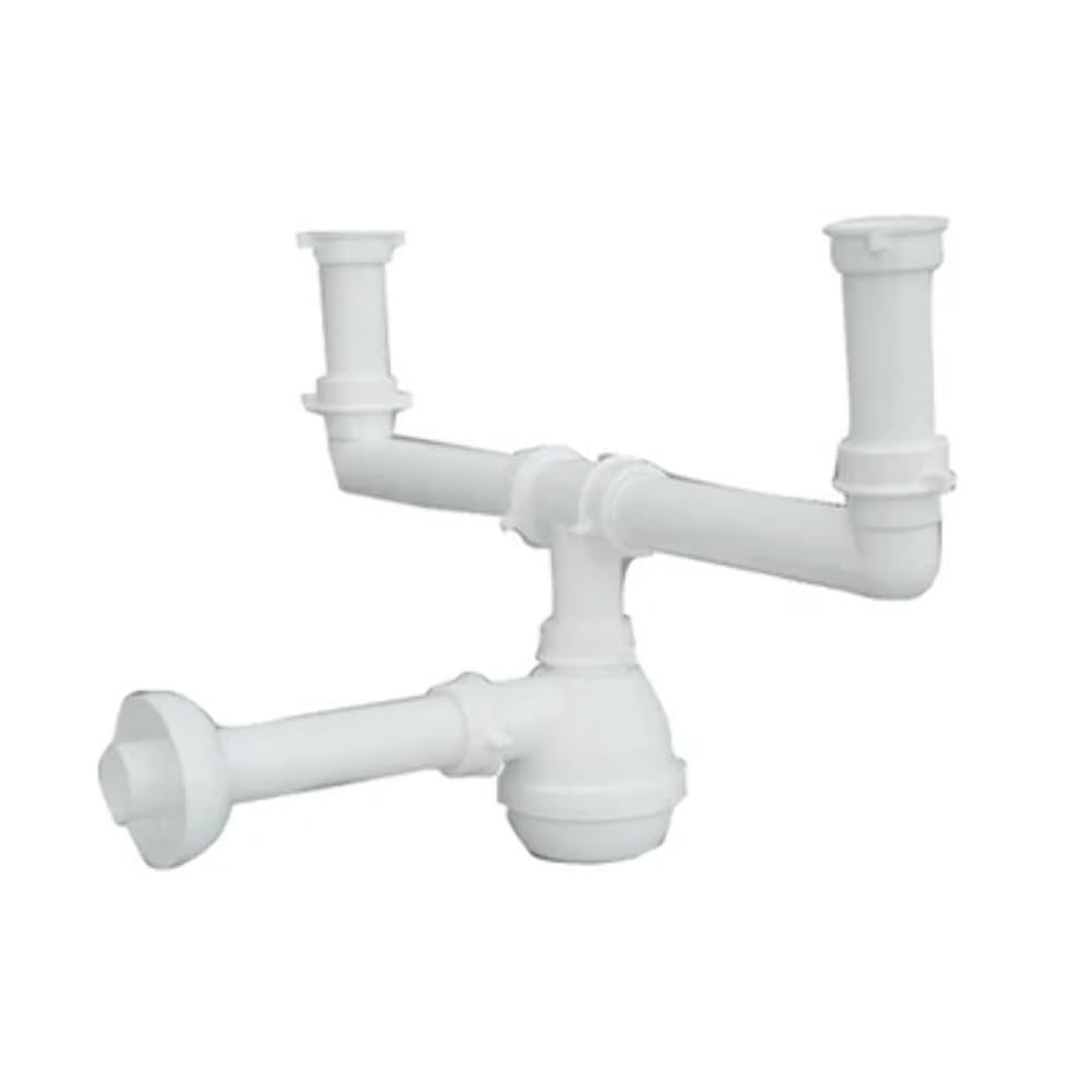 SIFONE TIPO M PER LAVELLI INOX A 2 VIE SENZA PILETTA MARCHIO LIRA 1" 1/2