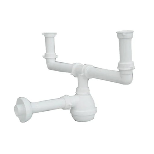 SIFONE TIPO M PER LAVELLI INOX A 2 VIE SENZA PILETTA MARCHIO LIRA 1" 1/2