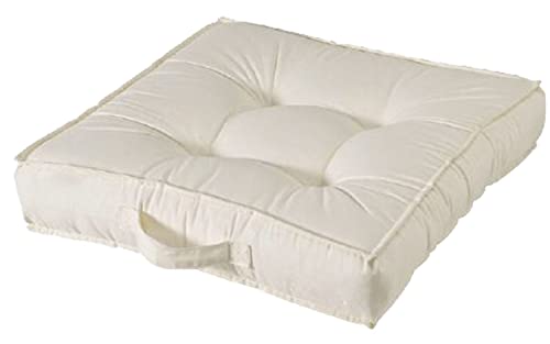 Fabotex Living Cuscino da Pavimento con Maniglia, Ecru, 50 x 50 x 10 cm