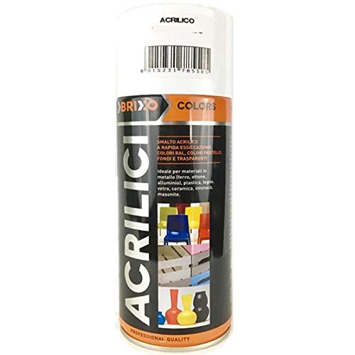 Bomboletta Spray 400ml Vernice Rapida Essiccazione Acrilica Multimateriale Interno/Esterno Brixo (Blu RAL 5017)