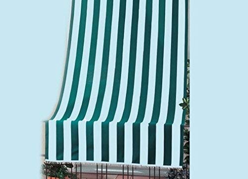 GDLC Tenda da Sole A Caduta per Balcone Esterno L. 140 x h. 250 cm Bianca Verde