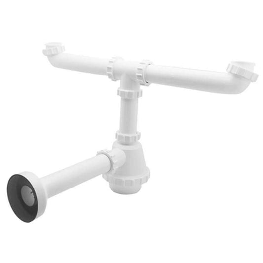 Dianhydro 371-311 Sifone PVC 2 Vie Senza piletta per Inox 1" 1/2 x40mm, Multicolore