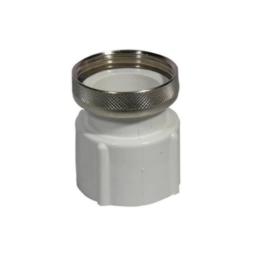 Raccordo in abs bianco con ghiera in ottone 1"1/4 x 32mm