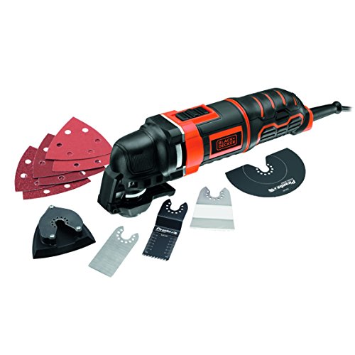 BLACK+DECKER m300AT-QS Utensile Multifunzione, 300 W, con Accessori in Scatola Metallica
