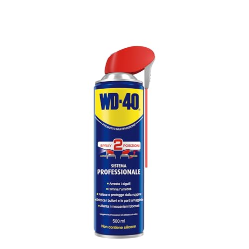 WD-40 Lubrificante Spray Multifunzione 500 ml - Sbloccante Antiruggine Idrorepellente per Metalli Plastica Gomma - Formula Professionale Senza Silicone - Casa Auto Bici Fai da Te