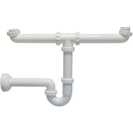 Dianhydro 371-3122 Sifone Euro per lavelli a 2 Vie 1" 1/2 x40mm, Multicolore