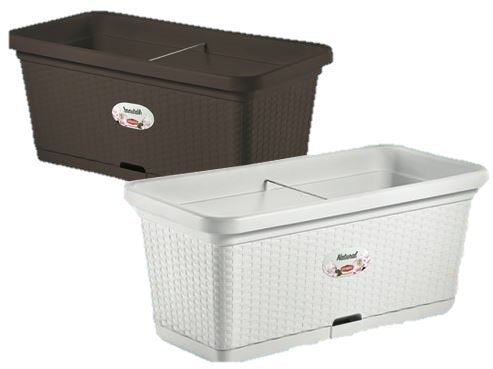 Fioriera Rattan cm. 80x40xH34 Moka