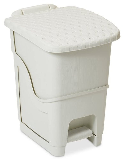 Dea Home Z441M008 Pattumiera Rattan Bin, 18 L, 28x35x40, Milk White
