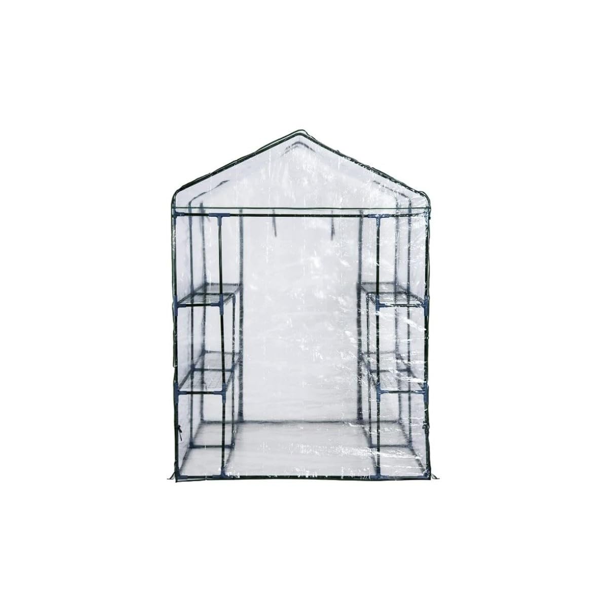 Serra da giardino per piante e fiori struttura in acciaio 4 ripiani,copertura Pvc L143XP143H195