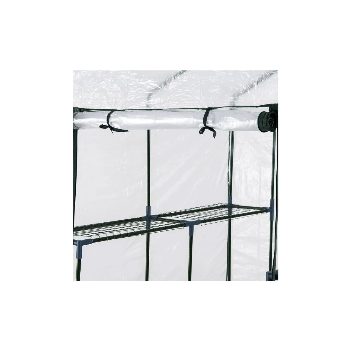 Serra da giardino per piante e fiori struttura in acciaio 4 ripiani,copertura Pvc L143XP143H195