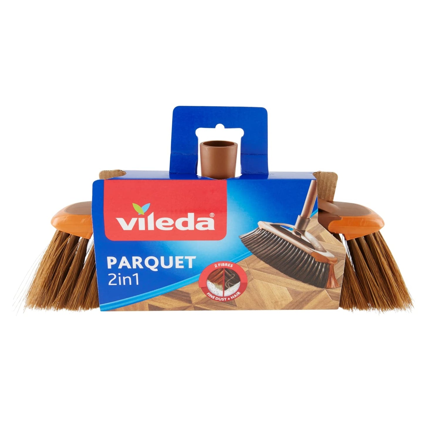 Vileda Scopa 2 in 1 Angoli, per Interni, con Due Tipi di Fibre, per Angoli, Fibre in Pet Riciclato, 14 x 37 x 5.5 cm, 299 g
