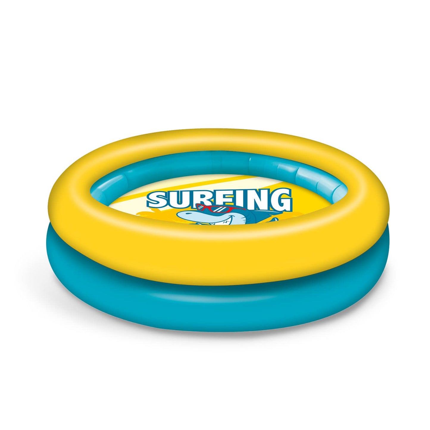 Mondo Toys - SURFING SHARK | 2 Rings Pool - Piscina gonfiabile per bambini 2 anelli - diametro 100 cm - +10 mesi - 16923