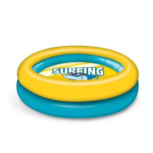 Mondo Toys - SURFING SHARK | 2 Rings Pool - Piscina gonfiabile per bambini 2 anelli - diametro 100 cm - +10 mesi - 16923