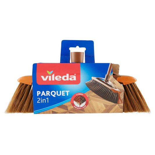 Vileda Scopa 2 in 1 Angoli, per Interni, con Due Tipi di Fibre, per Angoli, Fibre in Pet Riciclato, 14 x 37 x 5.5 cm, 299 g