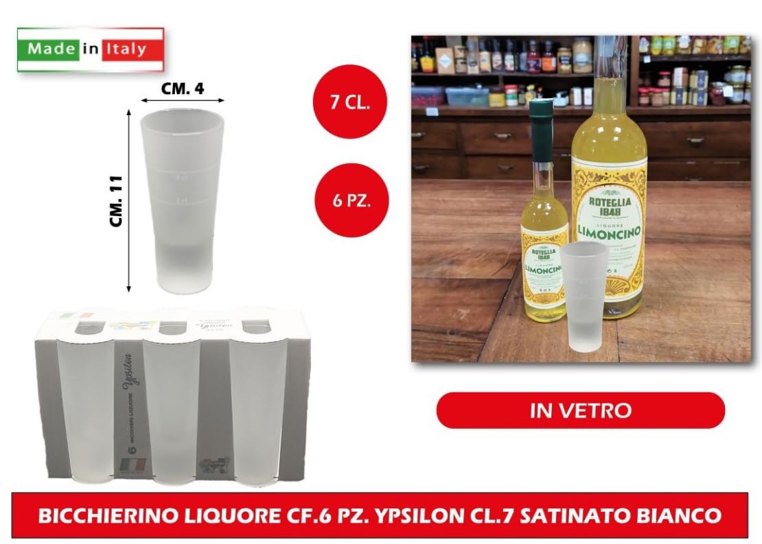 BICCHIERINO LIQUORE CF.6 PZ. YPSILON CL.7 SATINATO BIANCO