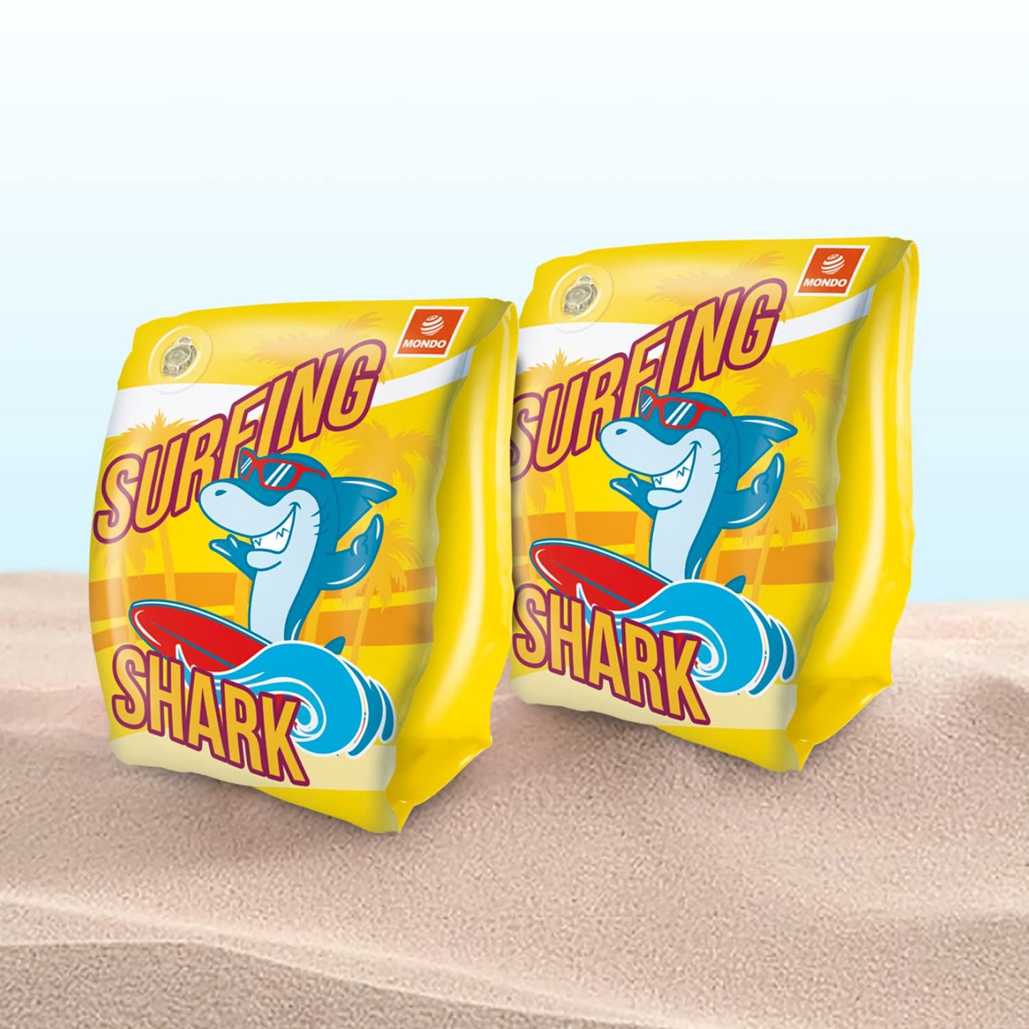 Mondo Toys - SURFING SHARK Arm Bands - Braccioli di Sicurezza per bambini - Materiale PVC - Adatti a bambini da 2 a 6 anni con Peso 6-20 kg - 16919