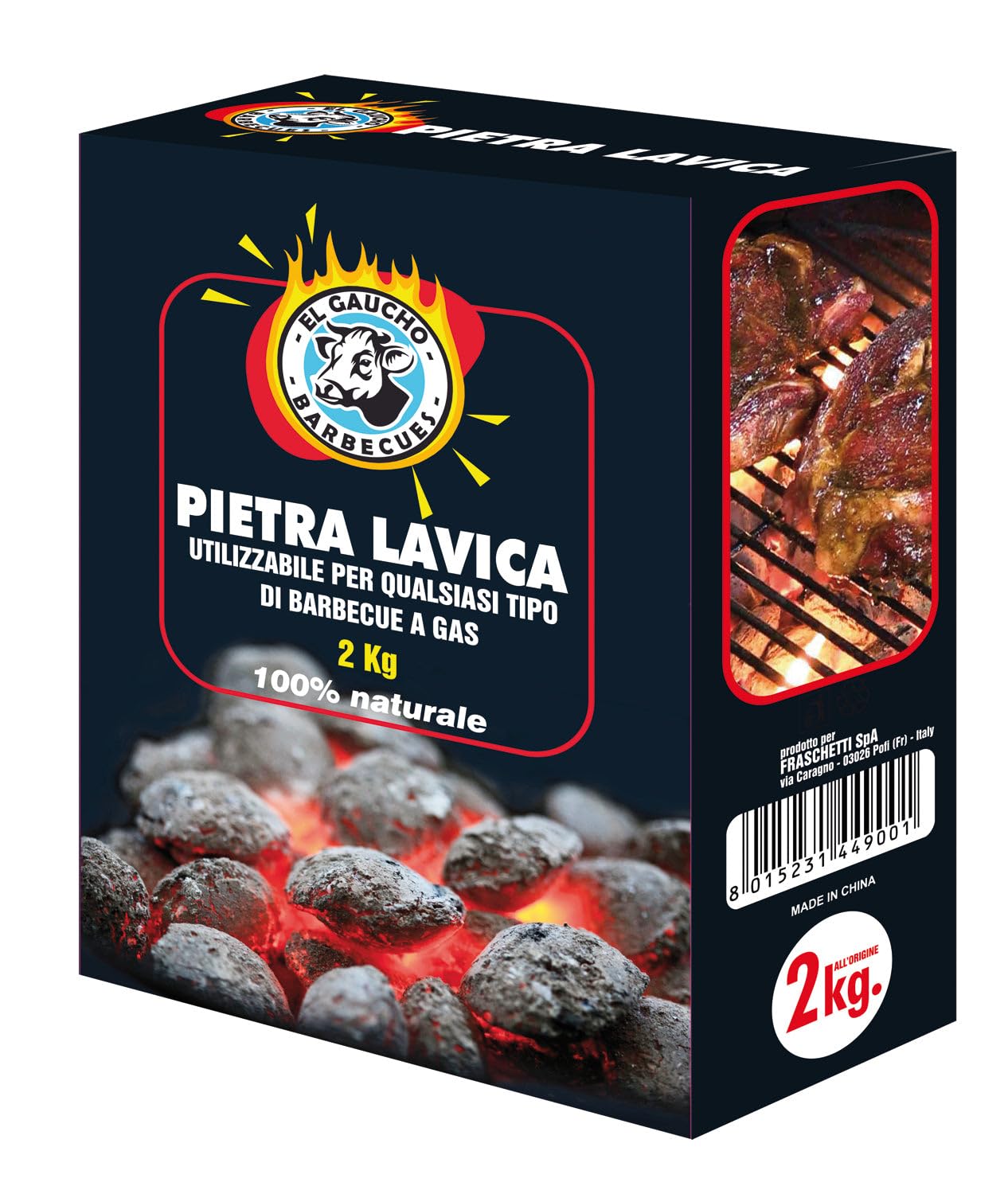 Pietra Lavica per barbecue scatola 2 kg Conf. 6 Pz