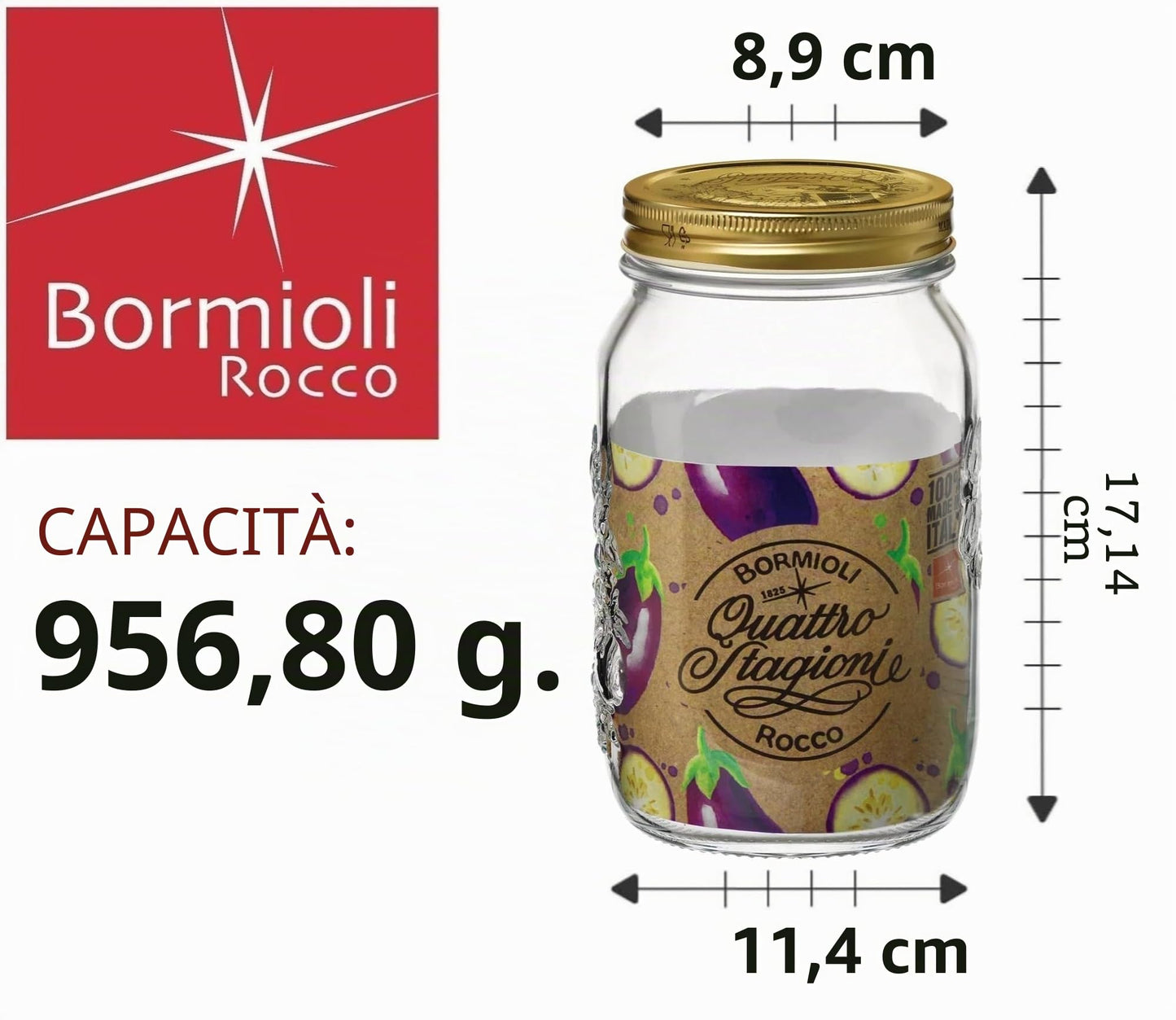 Bormioli Rocco Butlers Quattro Stagioni - Barattolo di Vetro, 1 L