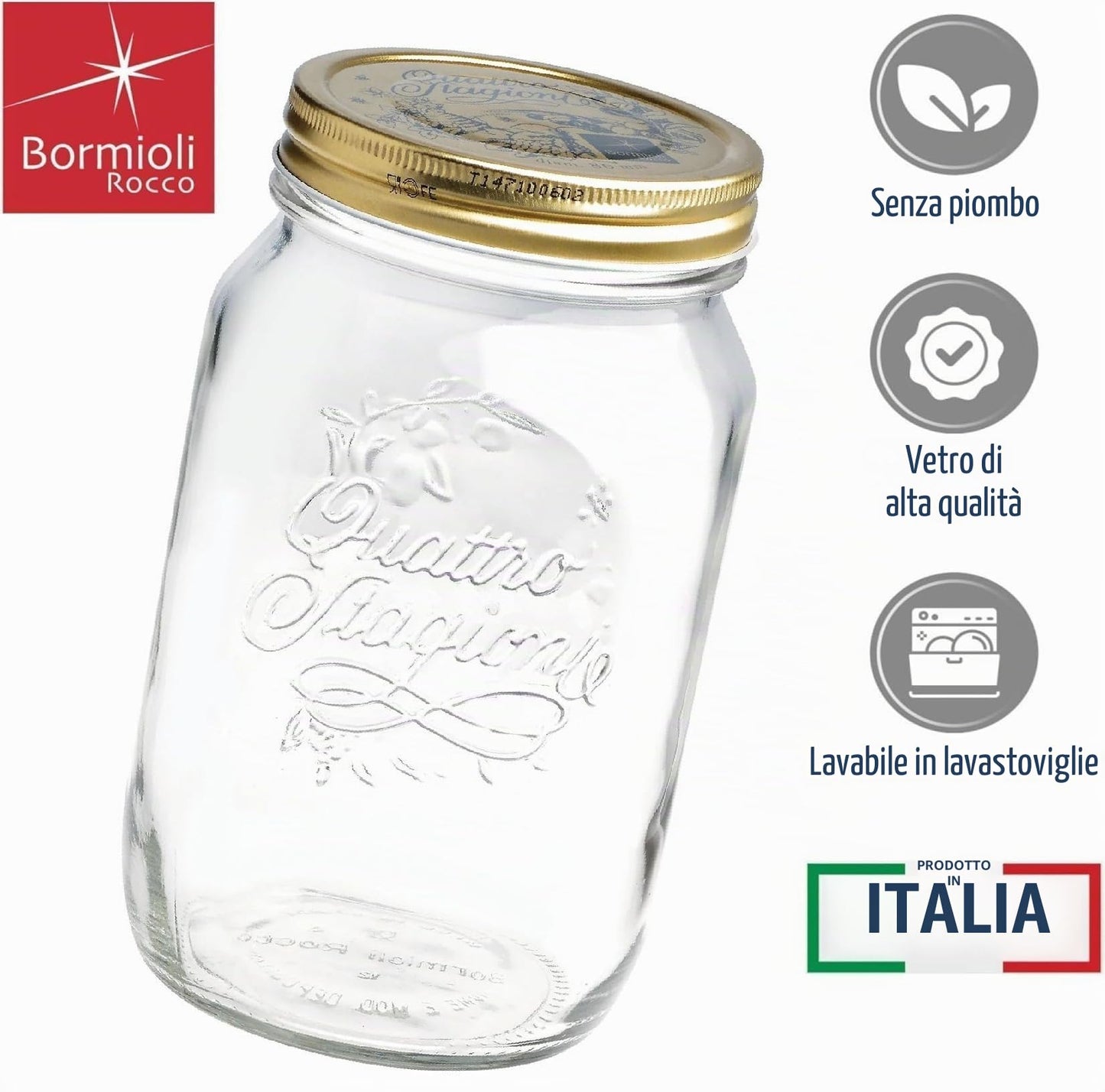 Bormioli Rocco Butlers Quattro Stagioni - Barattolo di Vetro, 1 L