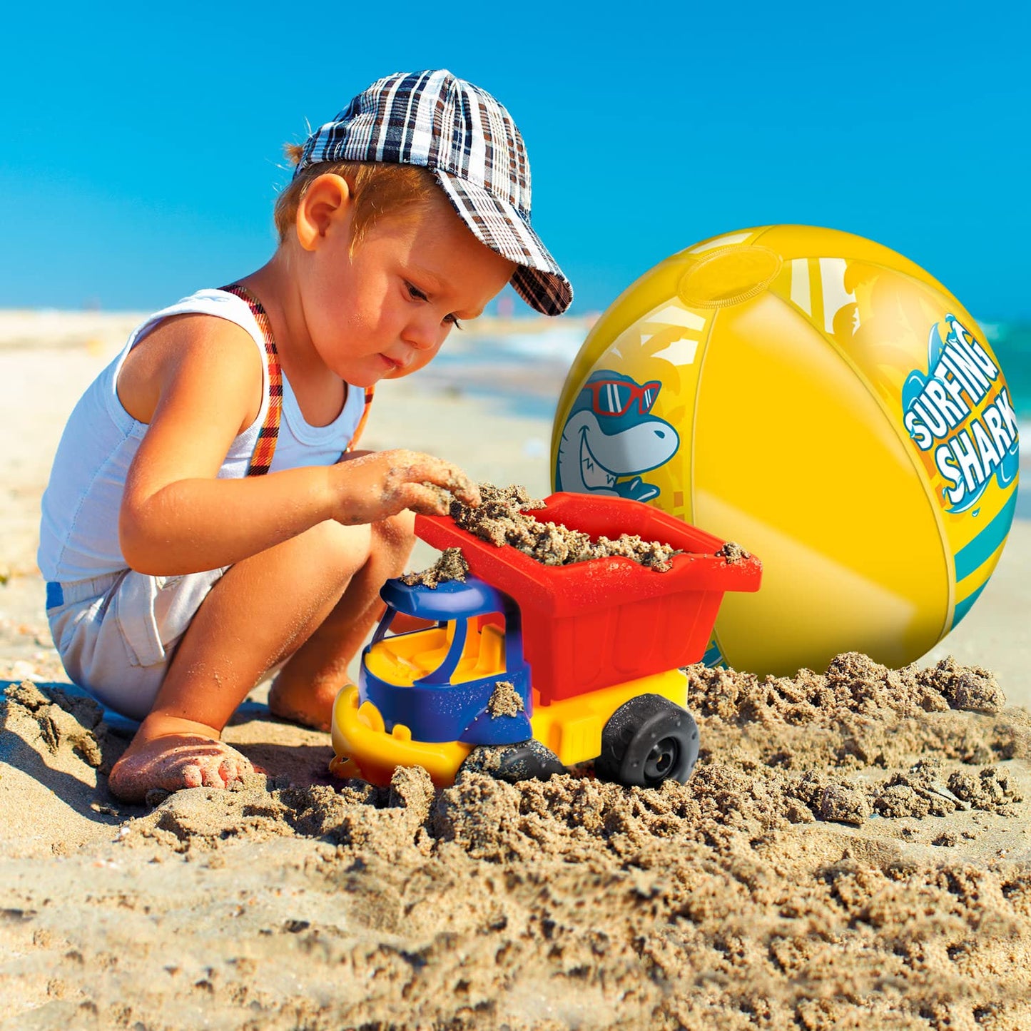 Mondo Toys - Surfing Shark Beach Ball - Pallone da Spiaggia Colorato - gonfiabile ideale per giocarci in acqua - adatto a bambini/ragazzi/adulti - 50 cm. di diametro - 16921