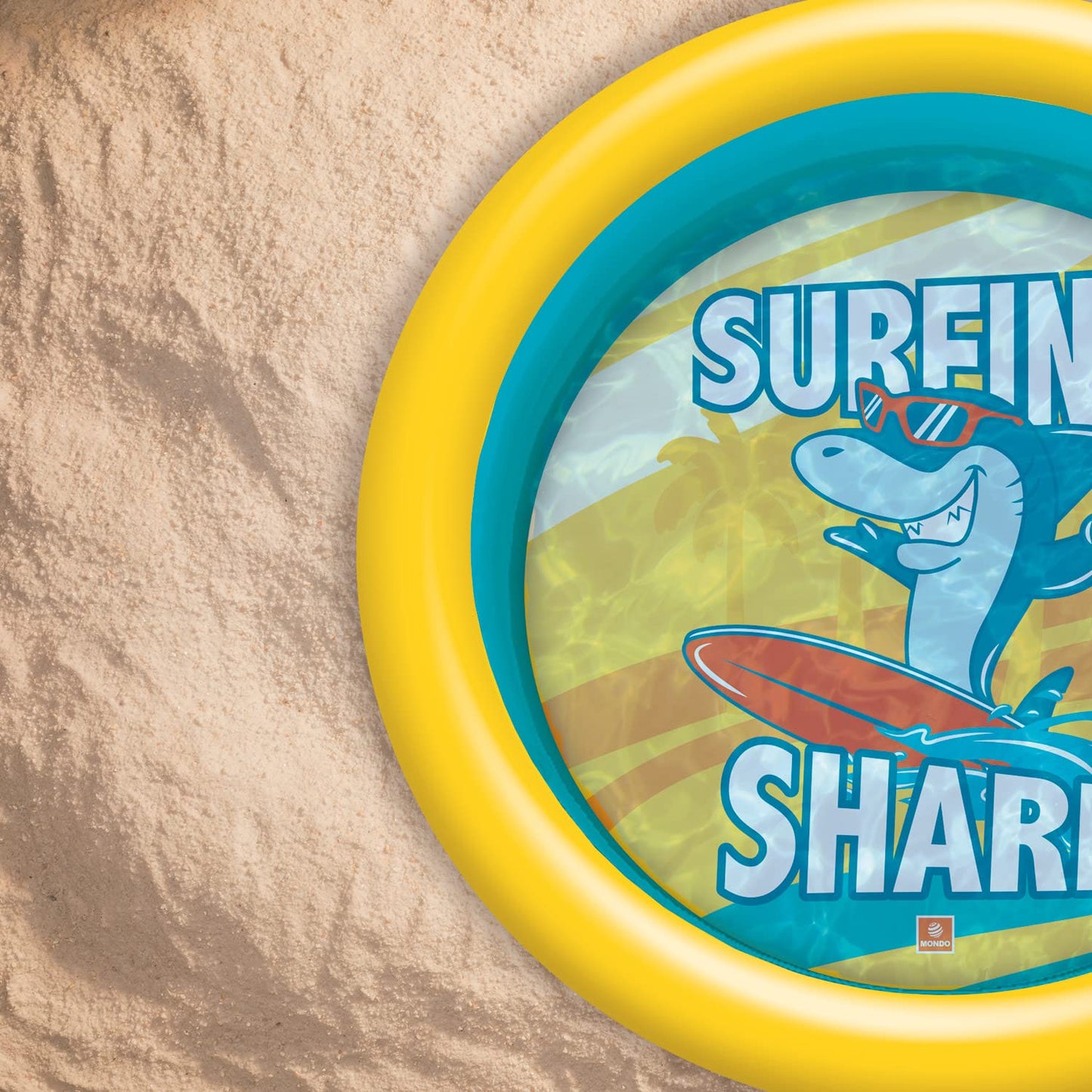 Mondo Toys - SURFING SHARK | 2 Rings Pool - Piscina gonfiabile per bambini 2 anelli - diametro 100 cm - +10 mesi - 16923
