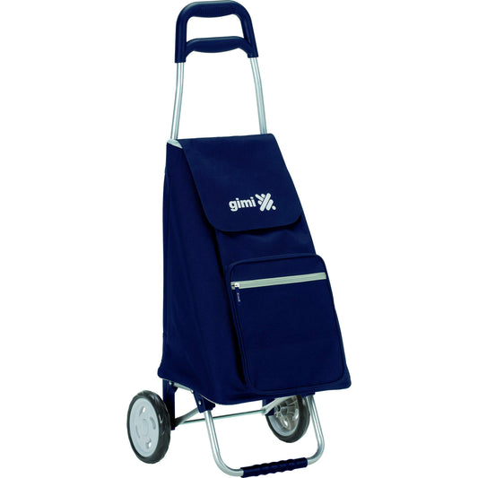 GIMI Argo Portaspesa, Carrello Spesa 2 Ruote, Richiudibile, Portata 30 kg, Capacità 45 Litri, Poliestere, Verde, 37 x 33 x 95.5 cm